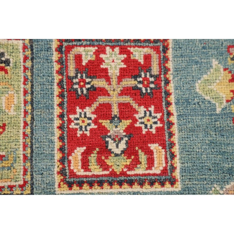 Garden Design Blue Kazak Accent Rug Handmade Wool Carpet - 3'4" x 5'3"