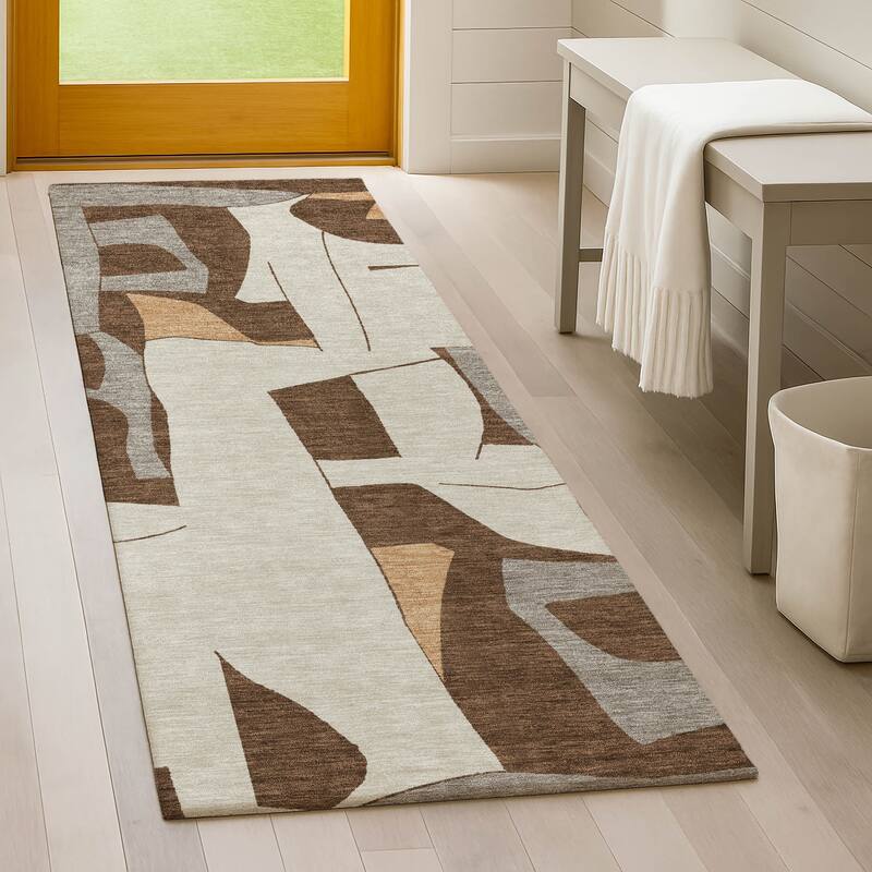 Machine Washable Indoor/ Outdoor Modern Crestone Chantille Rug