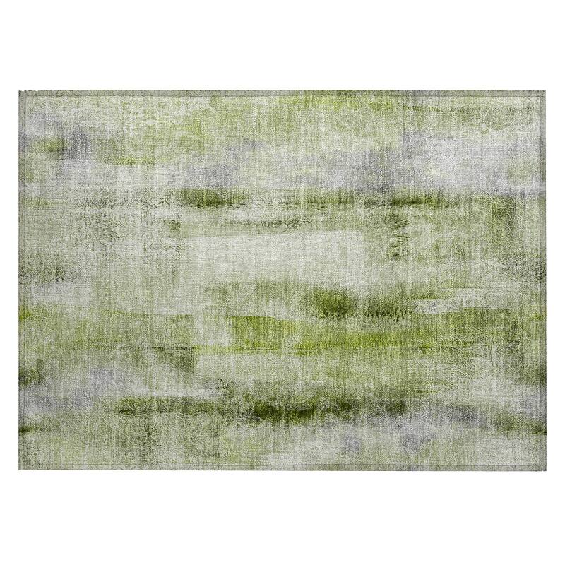 Machine Washable Indoor/ Outdoor Modern Imprints Chantille Rug