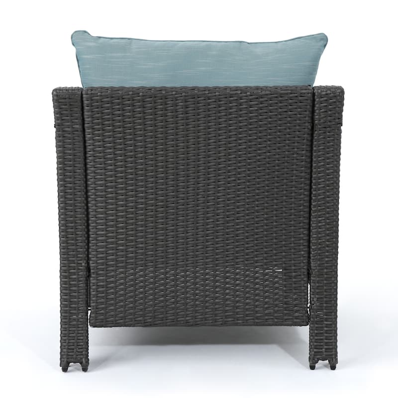 Antibes Outdoor 5-piece Wicker Club Chair Set with Square Firepit by Christopher Knight Home