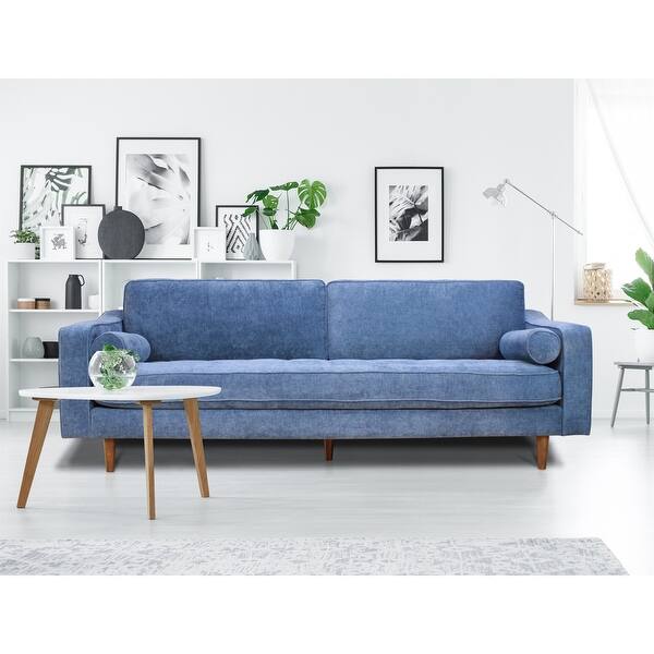Loveseat Sofa with Tufted Benchseat Round Bolsters Bed Bath & Beyond