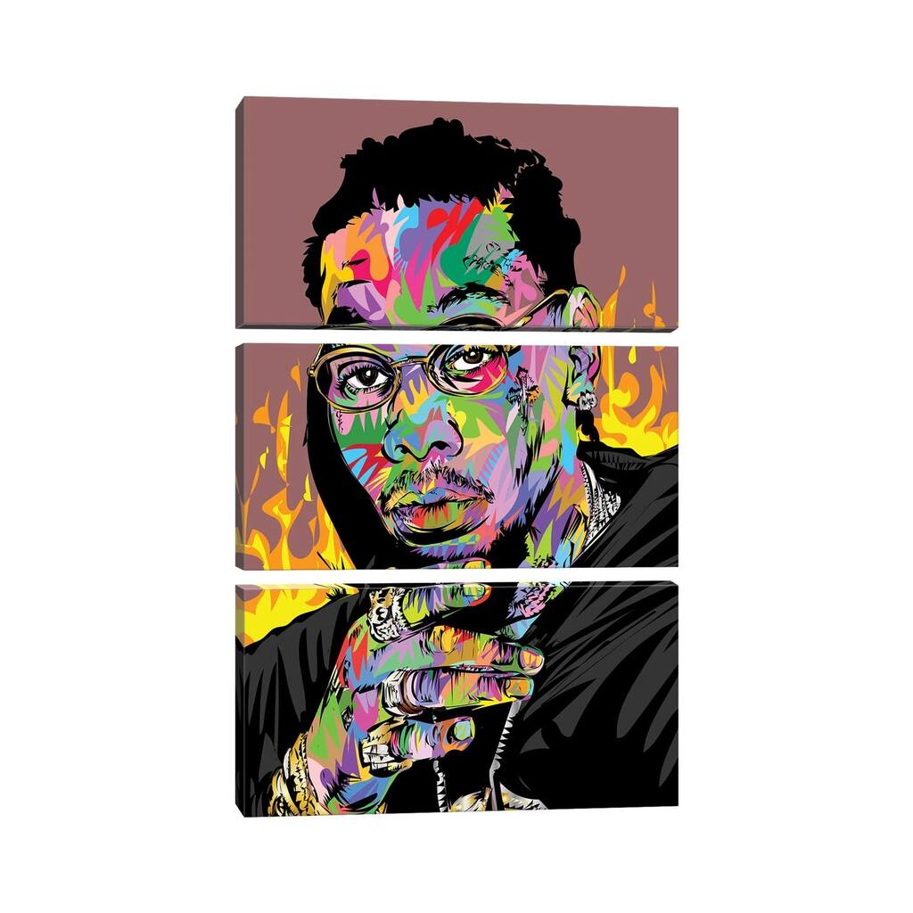 iCanvas "Off Set Migos" by TECHNODROME1 3-Piece Canvas Wall Art Set
