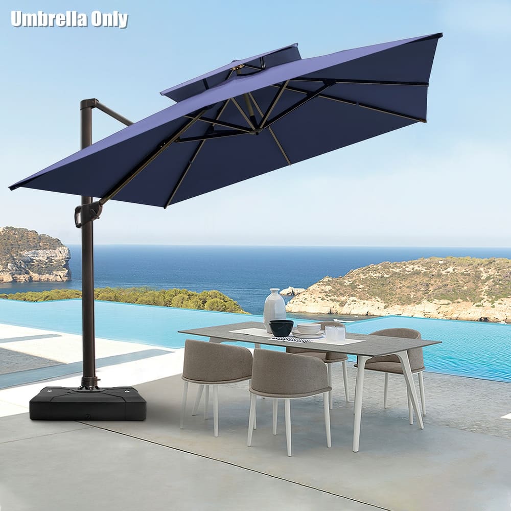 Pellebant 10 ft Patio Cantilever Umbrella with 360 Degree Rotation