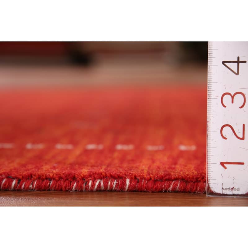 Hand Knotted Oriental 100% Wool Carpet Tribal Tribal Oranges & Rust Gabbeh Area Rug - 6' 5'' X 4' 8''