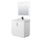 Option White, Black Trim, Carrara Marble Top