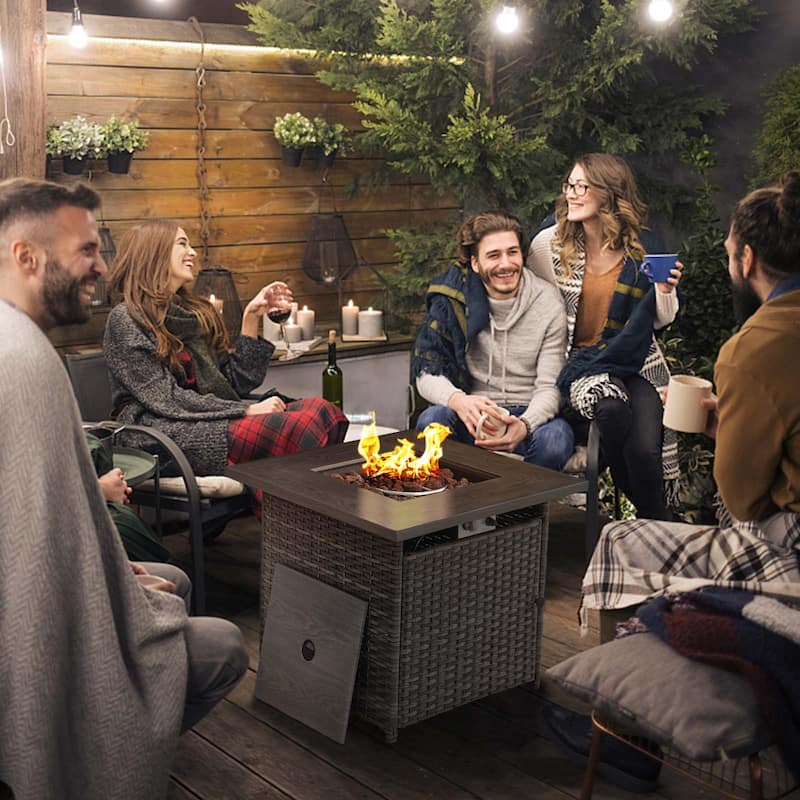 Fire Pit Table with Patio Sofa Swivel Chair Sets