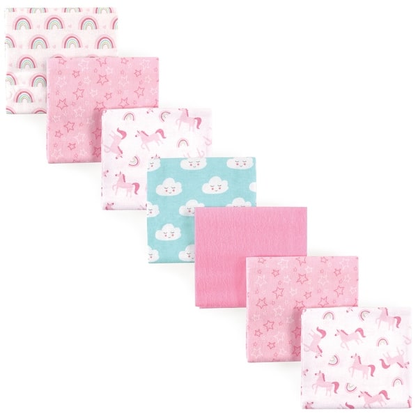 slide 1 of 1, Luvable Friends Baby Girl Cotton Flannel Receiving Blankets, Rainbow 7-Pack, One Size - Rainbow 7-Pack - One Size Rainbow 7-Pack - One Size