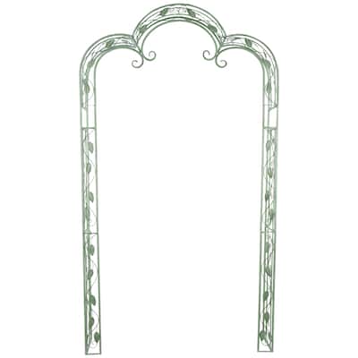 Metal Arched Leaf Vine Garden Arbor - Green - Roche River Decor