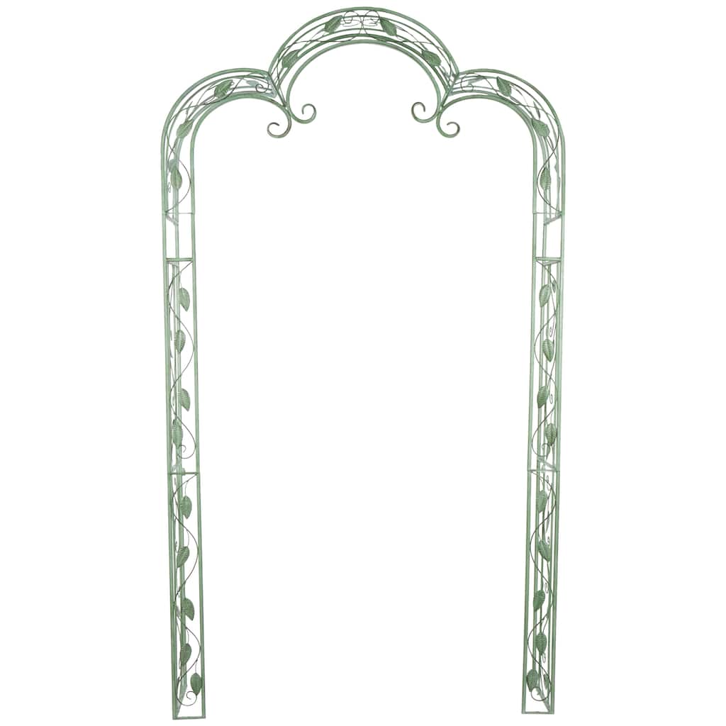 Metal Arched Leaf Vine Garden Arbor - Green - Roche River Decor