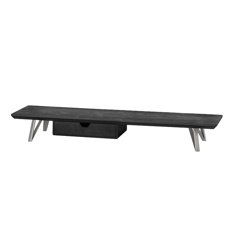 Jani Wood Monitor Stand Riser Desk - Ergonomic Design Stand, Desktop Organizer Table for Home, Office Workspace, Gaming Desk