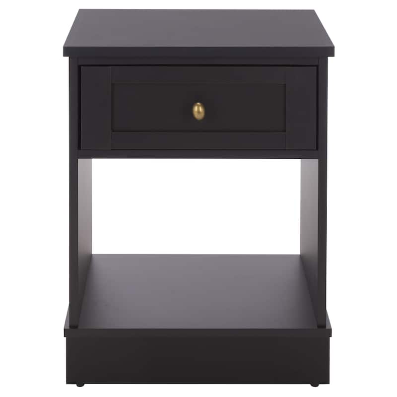 SAFAVIEH Home Shafa Side Table - 18"W x 15"D x 24"H - Black/Brass