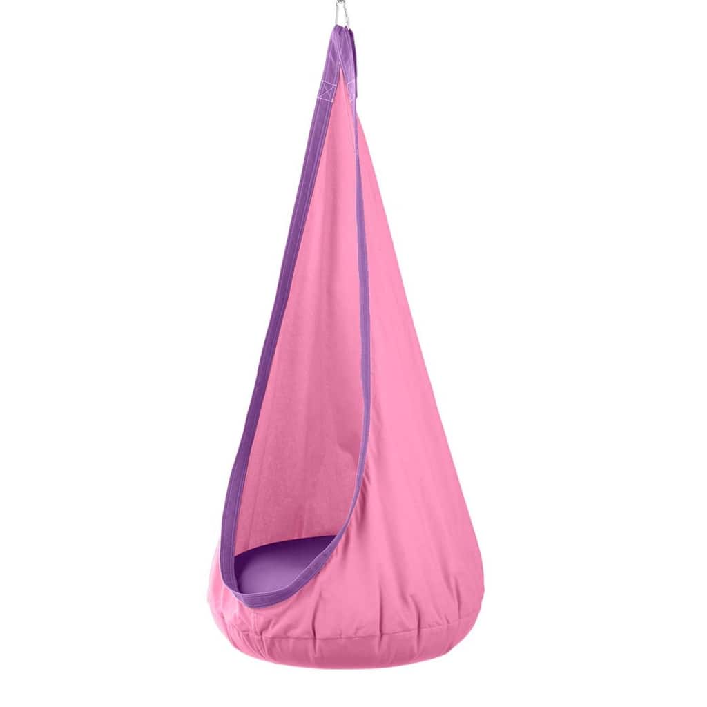HearthSong Deluxe HugglePod Indoor/Outdoor Canvas Hanging Chair - Blush Pink - One Size