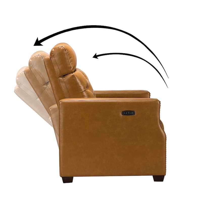 Alina 31.50"Wide Genuine Leather Power Recliner with USB Port, Set of 2
