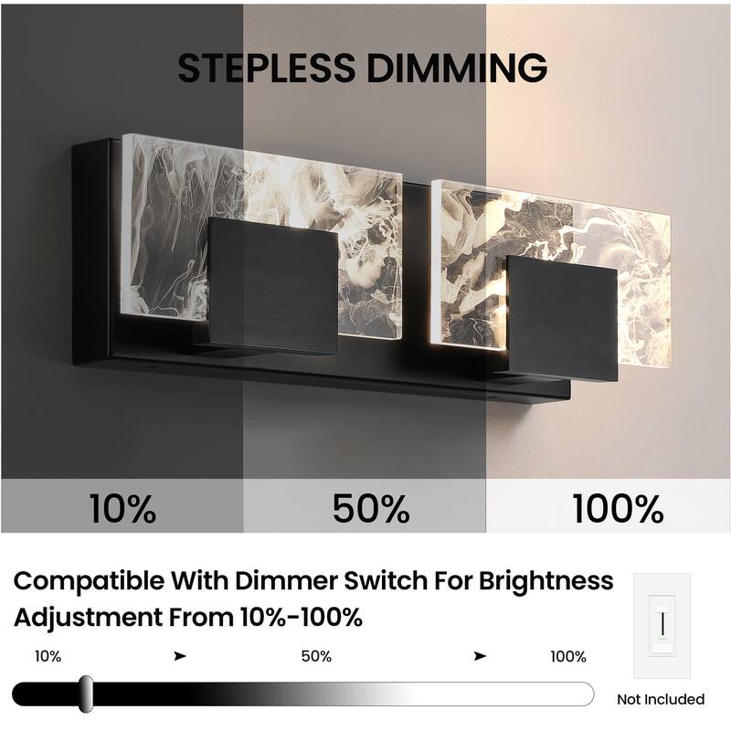 Modern Bathroom Vanity Light LED Dimmable Wall Sconce with UL Certified - 16 inches and above