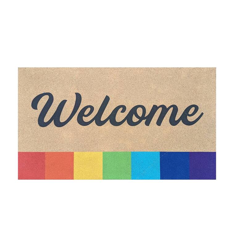 28" x 16" Natural Coir Mat, Welcome