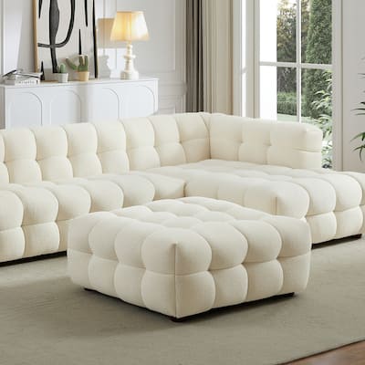 Magic Luxury Mid Century Modern Boucle Ottoman