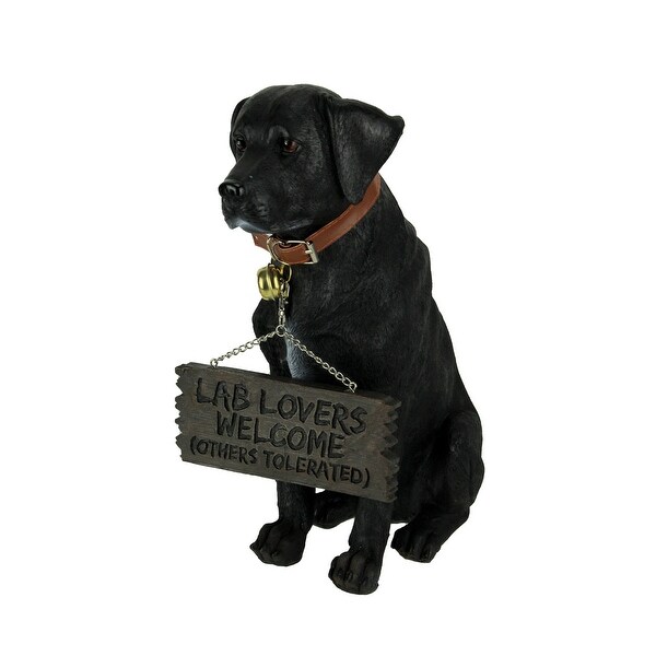 black lab yard statue