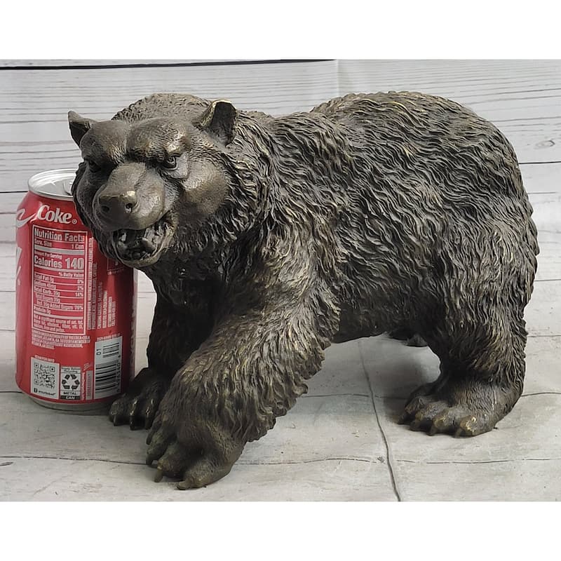 Bronze Metal Bear Figurine Sculpture Statue Handmade Art Figure