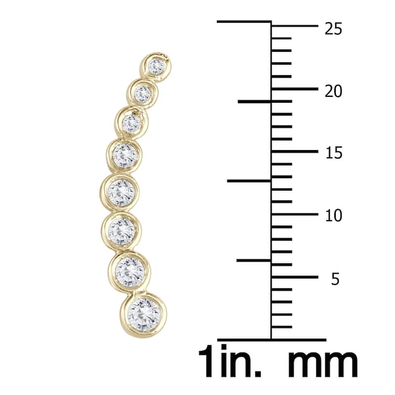 Marquee 3/8 Carat TW Bezel Set Diamond Climber Earrings in 14K Yellow Gold