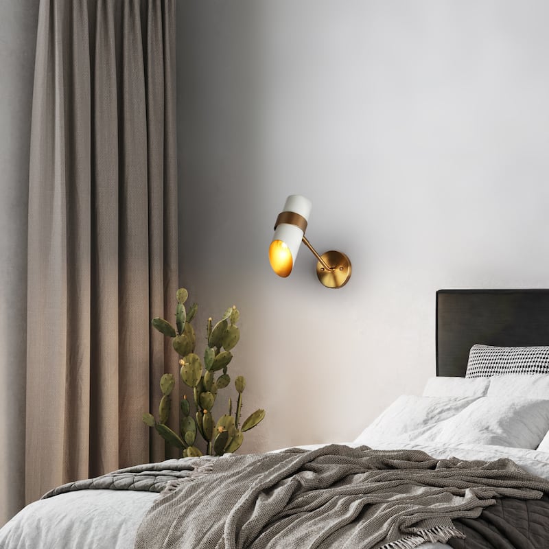 Modern Black 1-Light Swing Arm Light Hardwired or Plug-in Wall Sconces Lamps