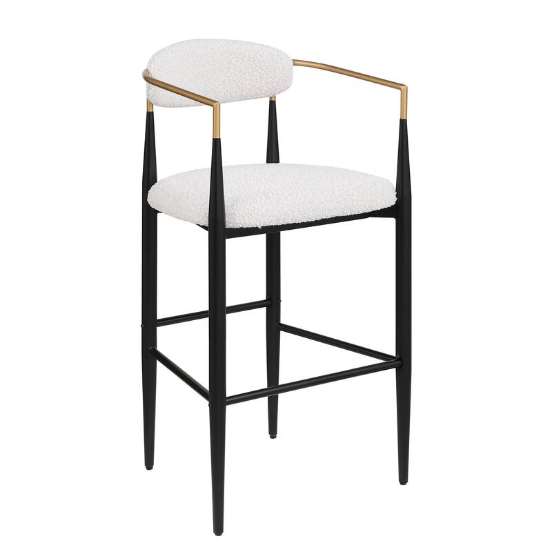 Elmore Fabric and Iron 30 Inch Barstools (Set of 2) by Christopher Knight Home