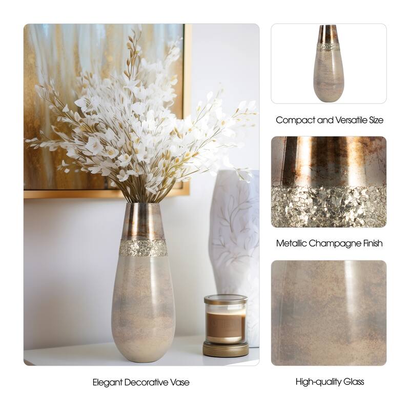 Sagebrook Home Glam Modern Glass Vase
