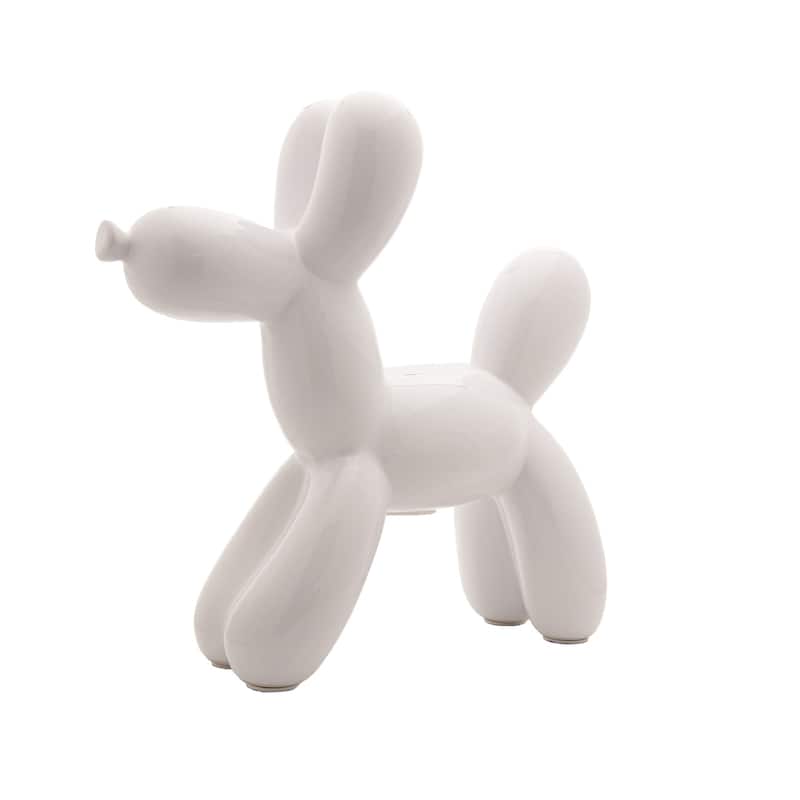 Interior Illusions Plus White Ceramic Dog Piggy Bank - 12" tall
