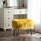 preview thumbnail 29 of 81, Mongolian Fauxfur Ottoman 19"x 13"x17" - Lemon Curry