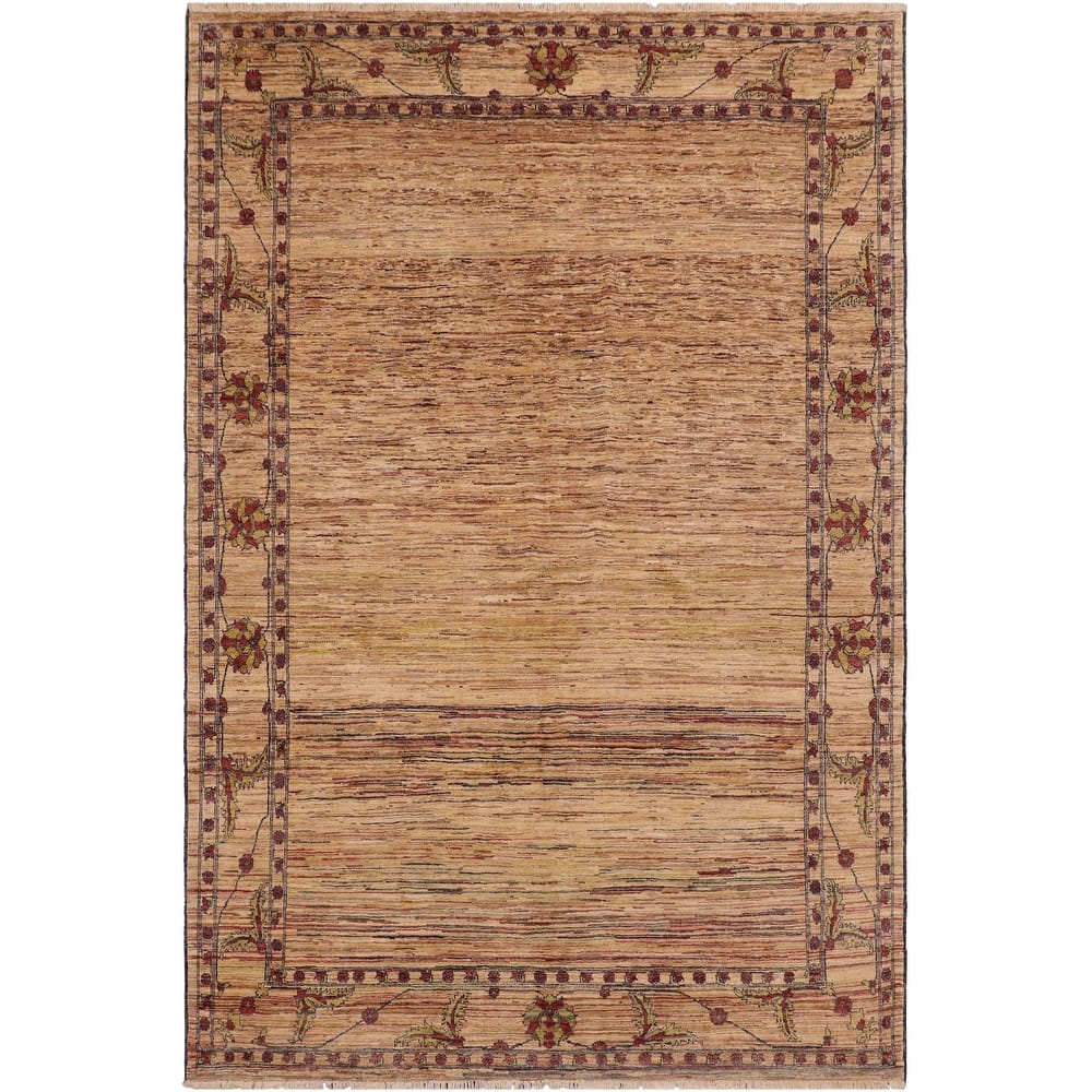 Rustic Ombre Zemeen Gabbeh Hand Knotted Wool Area Rug