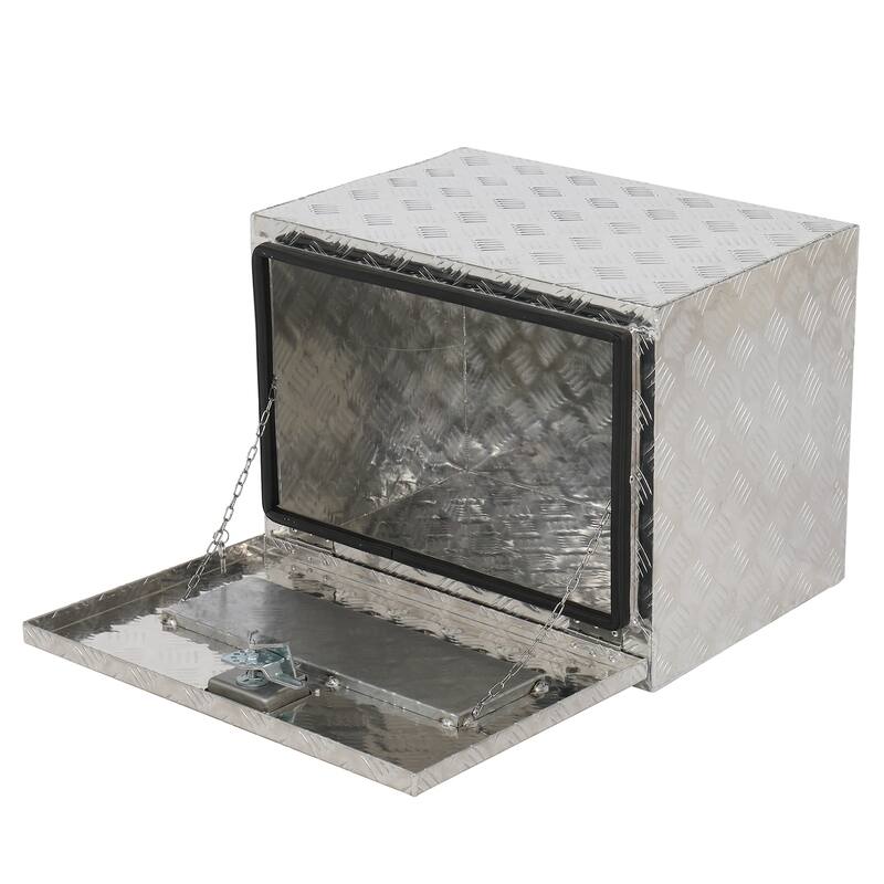 24" Aluminum Under Body Toolbox 5 Bar Tread Silver
