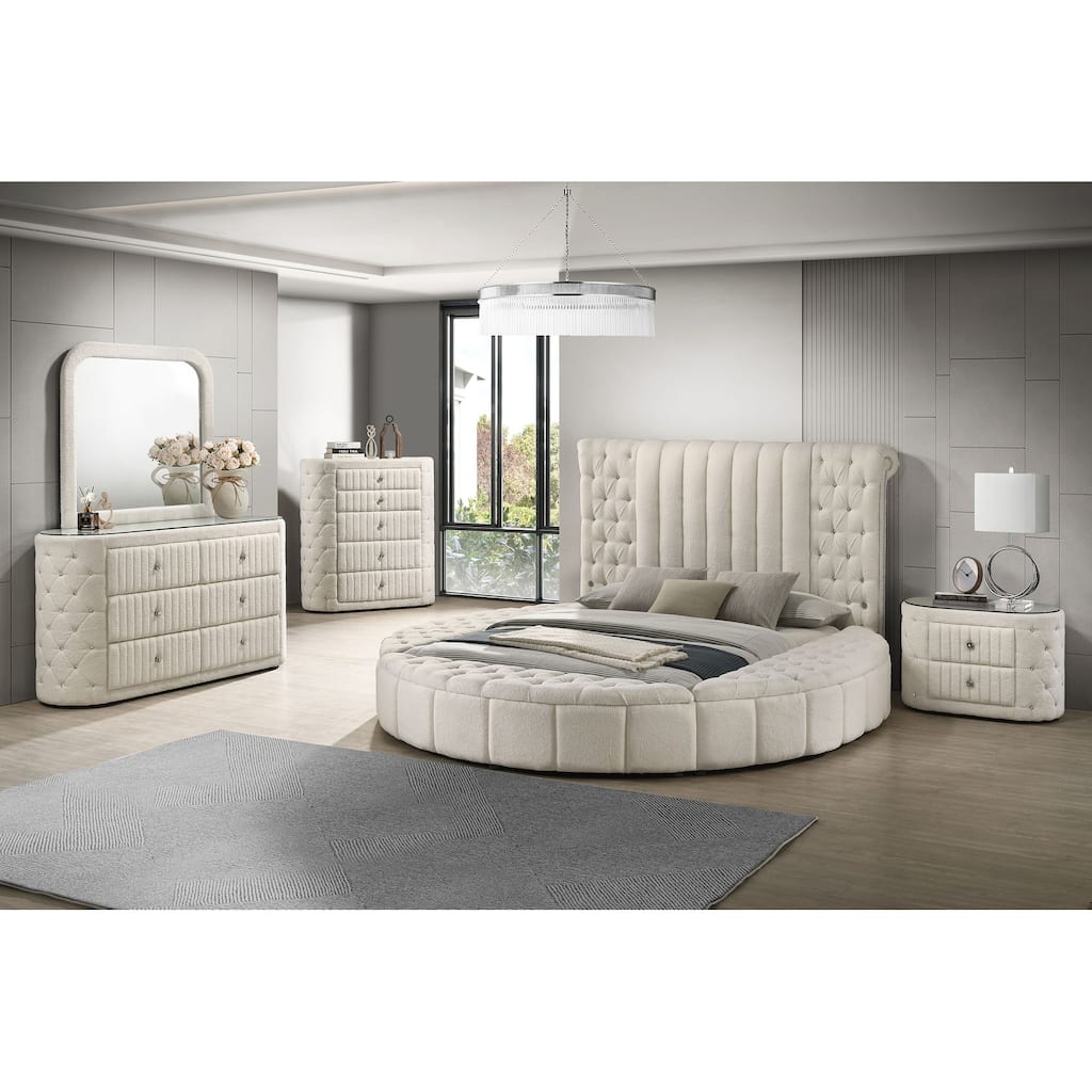 Sonya Upholstered Bedroom Set Ivory