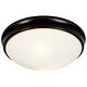 preview thumbnail 4 of 4, Access Lighting Atom 1-light LED Oil-Rubbed Bronze Flush Mount with Opal Glass