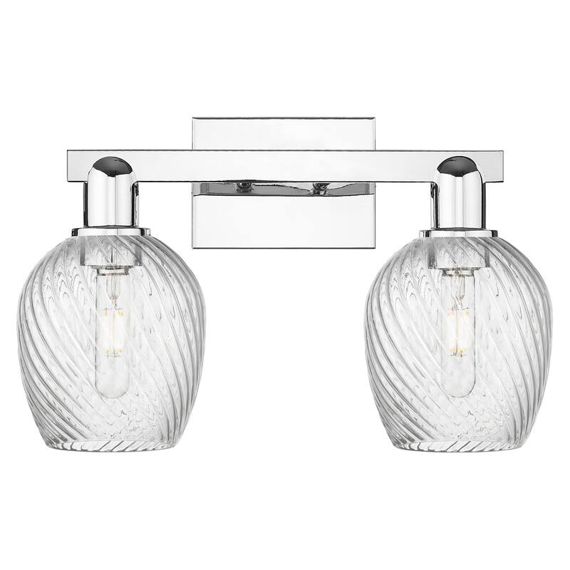Innovations Lighting 716-2W-12-17 Salina Vanity Salina 2 Light 17" - Polished Chrome / Clear Spiral Fluted
