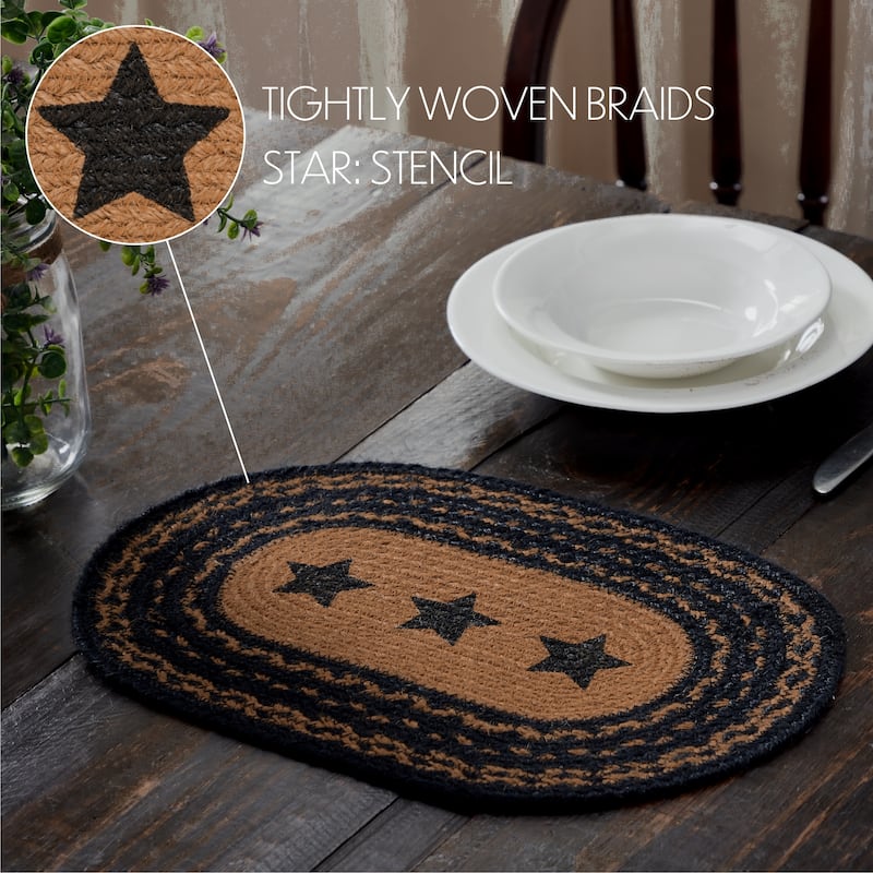 Farmhouse Jute Placemat Stencil Stars 12x18