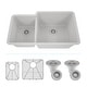 preview thumbnail 1 of 10, Lexicon Platinum Quartz 40/60 Double Bowl Kitchen Sink Galaxy White