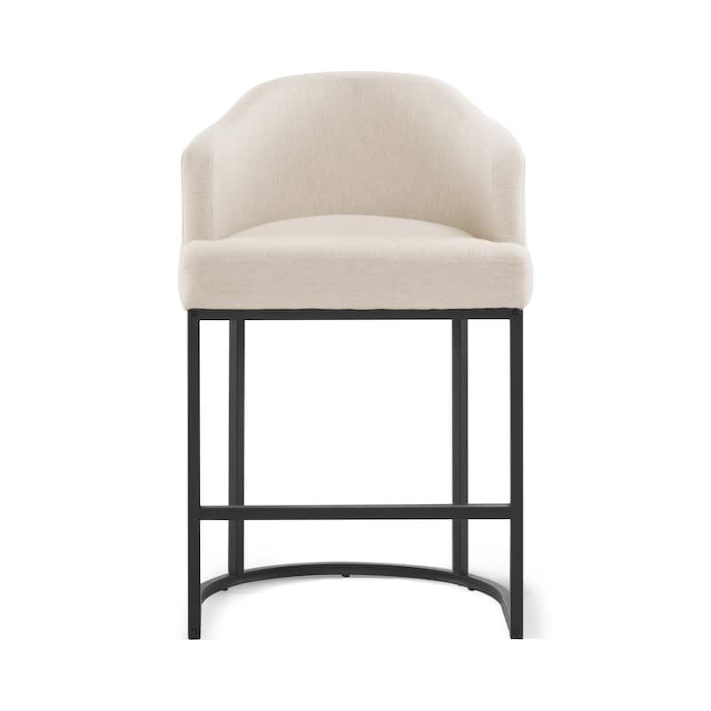 26.in Modern Set of 2 Barstool Fabric/Leather Upholstered Counter Height Stool with Metal Frame for Kitchen Island