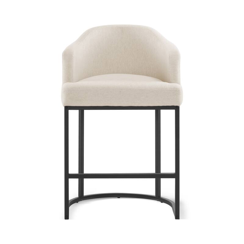 26.in Modern Set of 4 Barstool Fabric/Leather Upholstered Counter Height Stool with Metal Frame for Kitchen Island