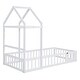 preview thumbnail 39 of 47, Twin Size Wooden Floor Bed with Fence Railings and Detachable Headboard, Kids Dress Up Rack, Playhouse Frame