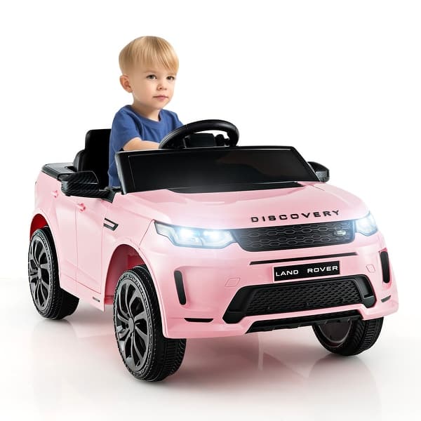 slide 2 of 30, Gymax 12V Kids Ride On Car Licensed Land Rover Electric Vehicle w/ Pink