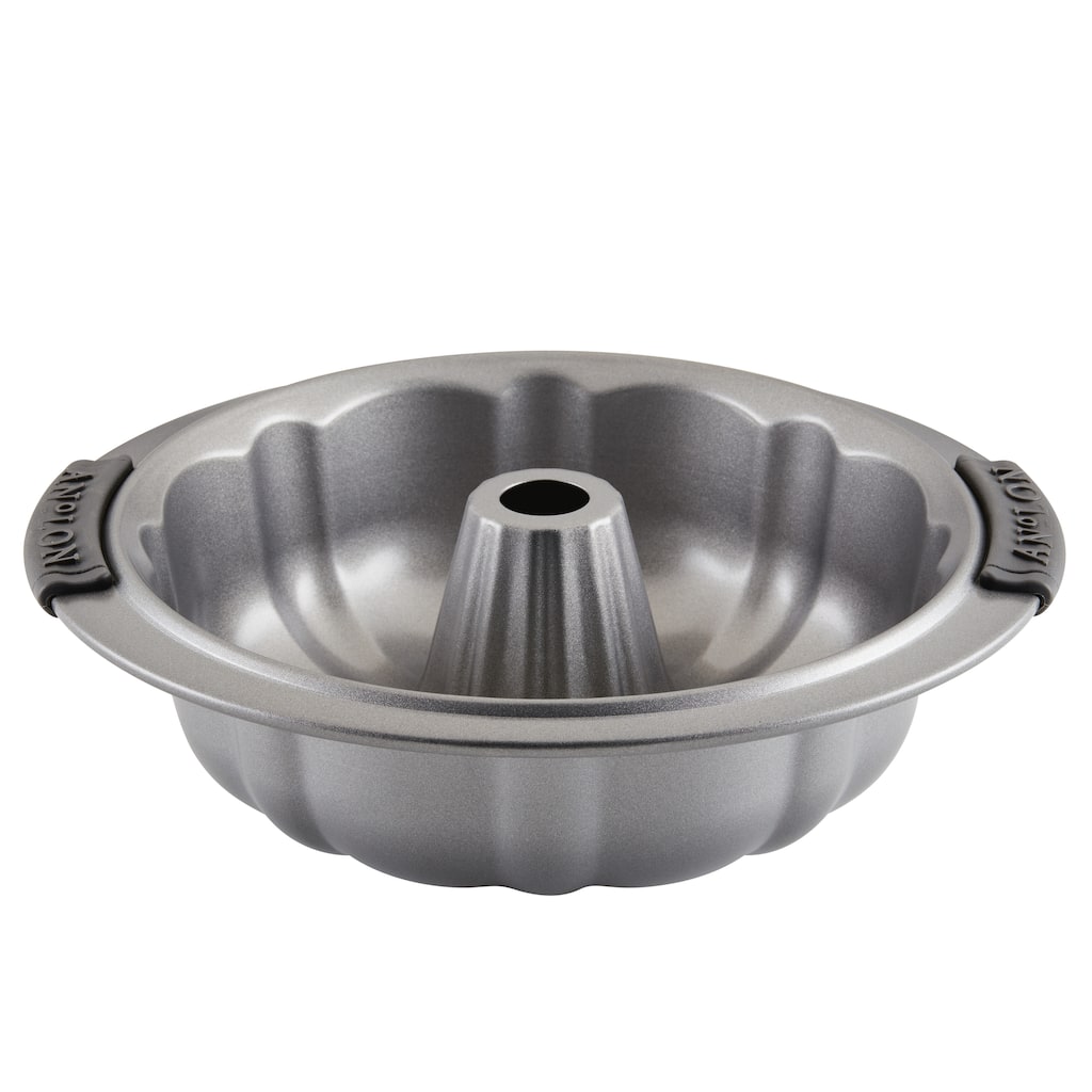 Anolon Advanced Bakeware Nonstick Fluted Cake Pan, 9.5 Inches Wide, 12-Cup Capacity, Gray