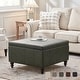 preview thumbnail 2 of 52, Leather Square Storage Ottoman for Living Room, Brown/ Black 30"W x 30"D x 18.1"H