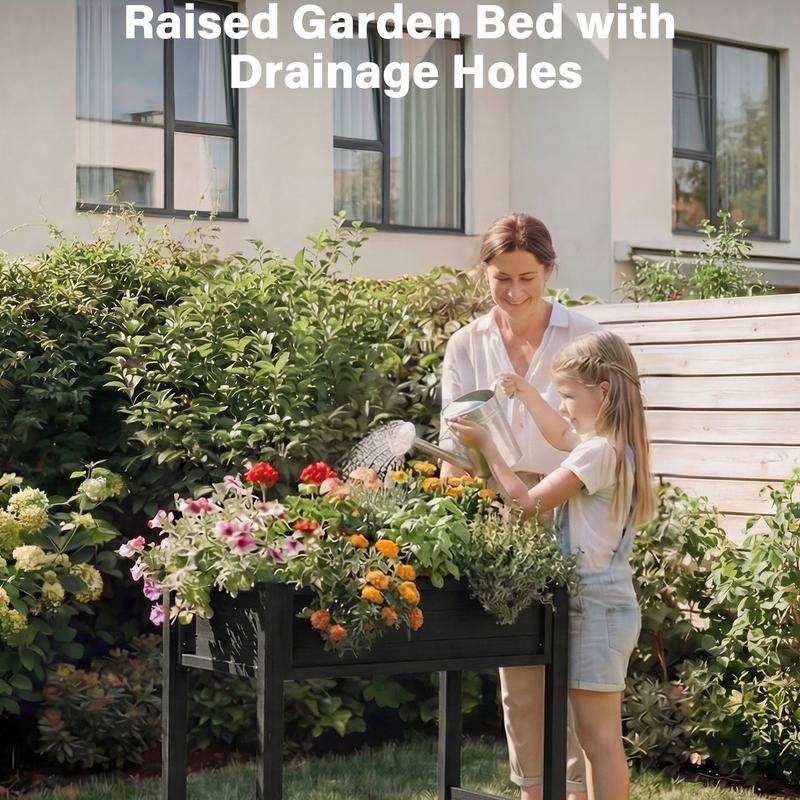 WINSOON All Weather HIPS Raised Garden Bed with Drainage Holes