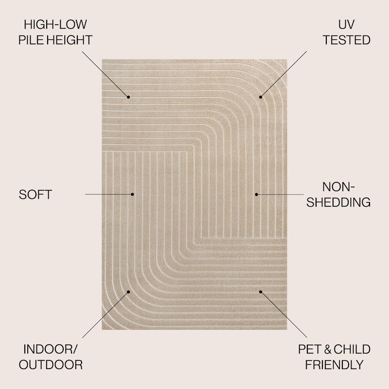 JONATHAN Y Aarhus Minimalist Angle Geometric Ivory/Cream Area Rug