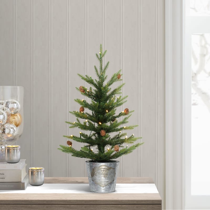 Puleo International Pre-Lit 2 ft Tabletop Artificial Christmas Tree