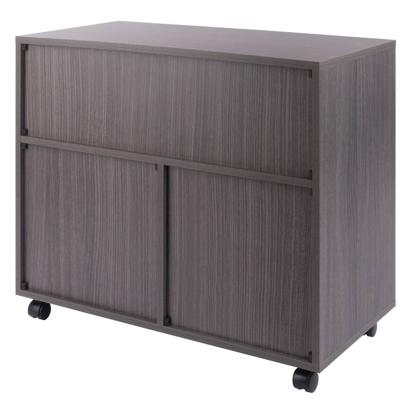 Halifax 3-Section Multi-Storage Mobile Cabinet Charcoal Finish