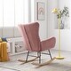 preview thumbnail 20 of 39, Velvet Armchair Wingback Comfy Rocker Chair with Thick Padded Seat for Nursery