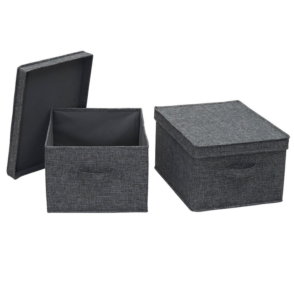 Household Essentials Fabric Storage Bins with Sturdy Sides, Set of 2