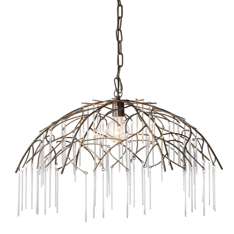 Alden Décor Evanston Glass and Iron Pendant - 16.75