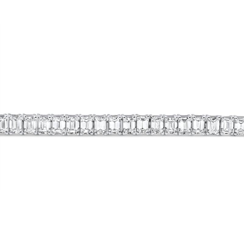 Bliss Diamond 7Ct Emerald Cut Diamond Tennis Bracelet 7" White Gold