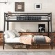 preview thumbnail 2 of 9, Full XL over King Size Metal Bunk Bed with Fence, Ladder, Space-Saving and Noise Reduced for Teens and Adults